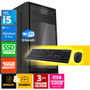 Intel Compleet PC SET | Intel Core i5 | 16 GB DDR4 | 1 TB SSD + Muis & Toetsenbord | Windows 11 Pro + WiFi & Bluetooth