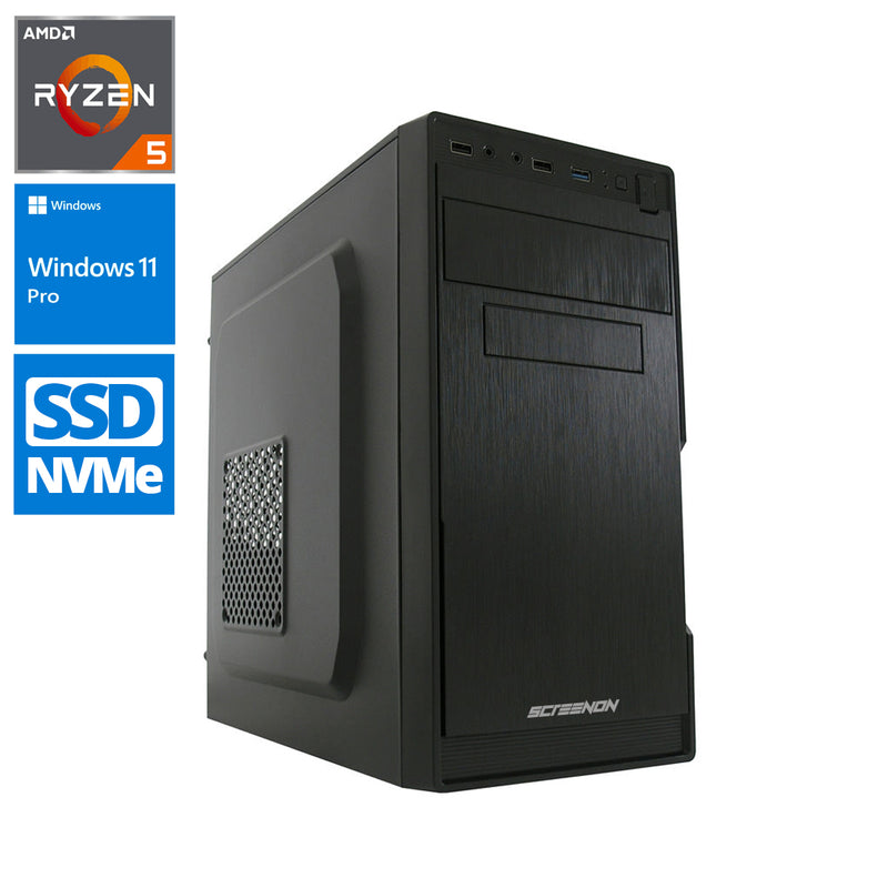 Budget Office PC - Ryzen 5 - 1TB NVMe SSD - 16GB RAM - Radeon Vega 7 - Windows 11 Pro + WiFi & Bluetooth