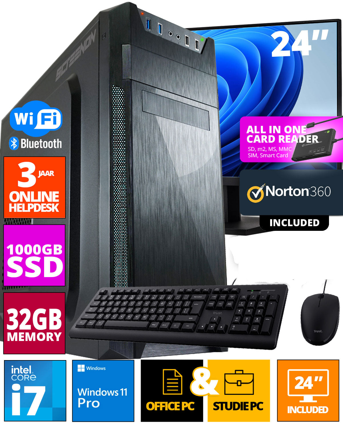 ScreenON - Intel Core i7 - 1TB M.2 SSD - 32GB RAM - RTX 3050/3060 - Al