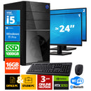 Intel Compleet PC + 2 x 24" Monitor + Muis & Toetsenbord | Intel Core i5 | 16 GB DDR4 | 1 TB SSD | RTX 3050 | Windows 11 Pro + WiFi & Bluetooth