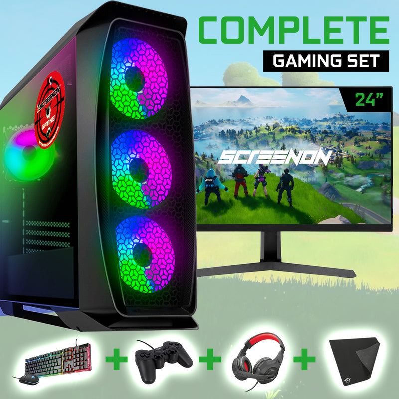 ScreenON - Gaming Set - X200126 - V1 (GamePC.X200126 + 24 Inch Monitor + Toetsenbord + Muis)