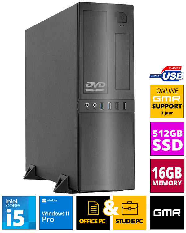 Intel Compleet PC | Intel Core i5 | 8 GB RAM | 500 GB SSD | Windows 11 Pro