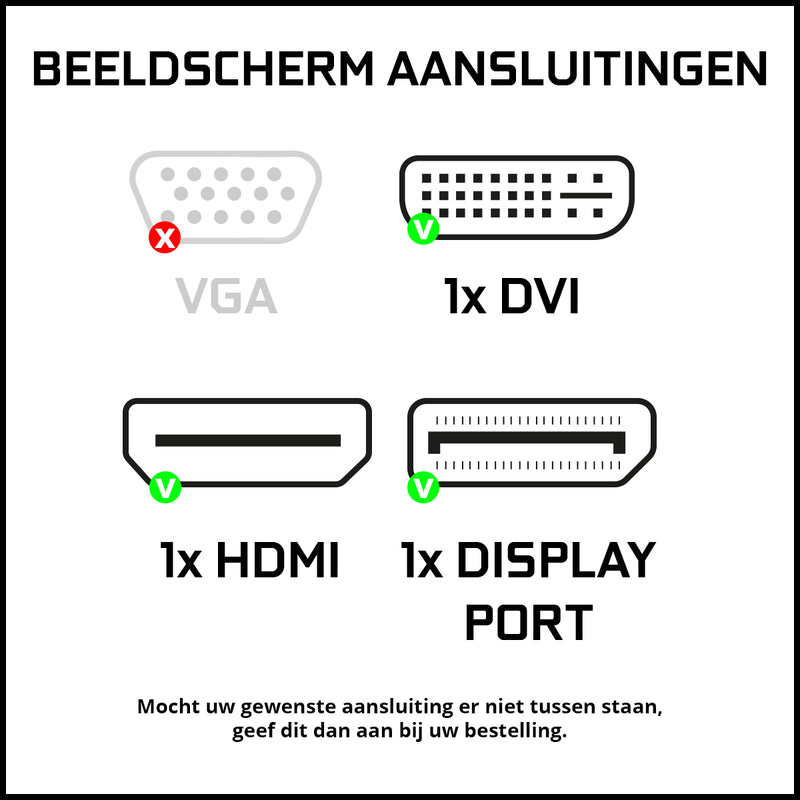 ScreenON - Office Set - Z50041 - V2 - (OfficePC.Z50041 + 27 Inch Monitor + Toetsenbord + Muis) + WiFi & Bluetooth