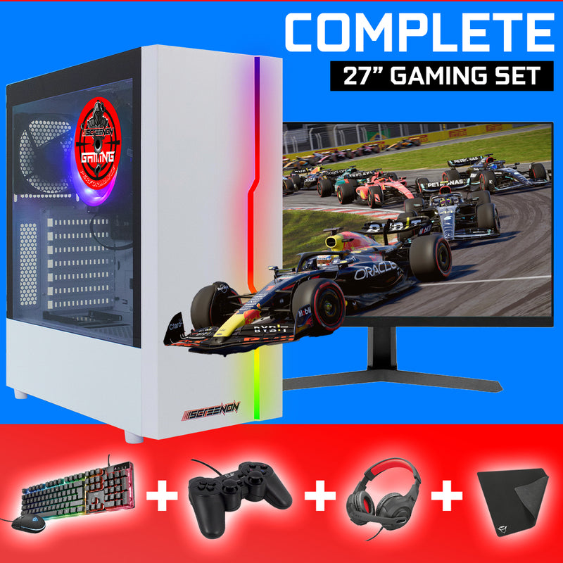 ScreenON - Gaming Set - Y41588 - V2 (GamePC.Y41588 + 27 Inch Monitor + Toetsenbord + Muis)