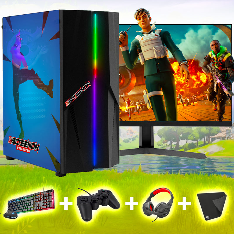 ScreenON - Complete Fortnite Gaming PC Sets - ( Game PC + 24 Inch Monitor + Toetsenbord + Muis + Controller )