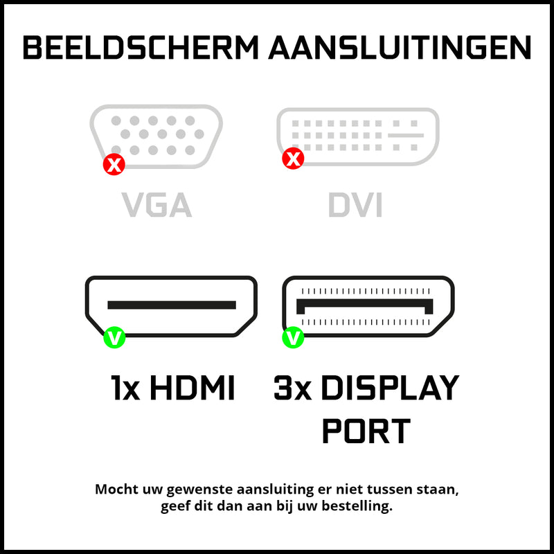 Intel Compleet PC + 24" Monitor + Muis & Toetsenbord | Intel Core i5 | 16 GB DDR4 | 1 TB SSD | RTX 3050 | Windows 11 Pro + WiFi & Bluetooth