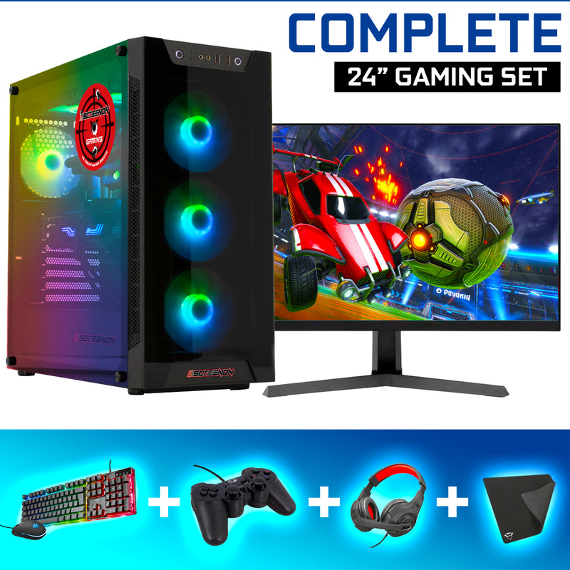 ScreenON - Gaming Set - X48187 - V1 (GamePC.X48187 + 24 Inch Monitor + Toetsenbord + Muis)