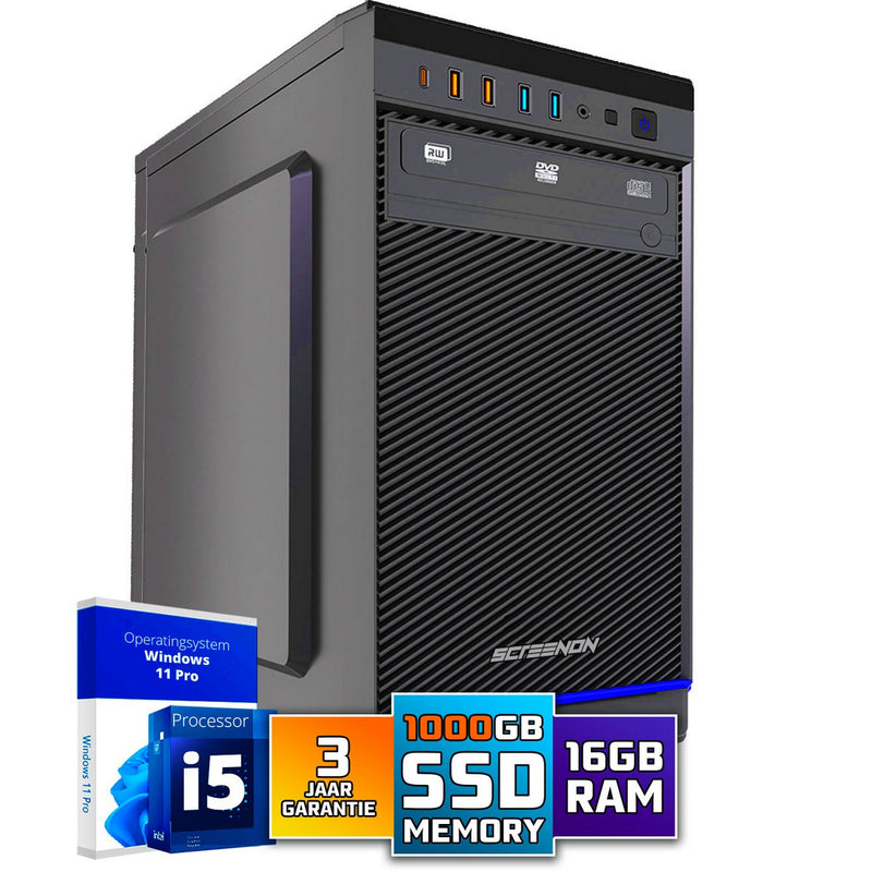 Intel Compleet PC | Intel Core i5 | 16 GB DDR4 | 1 TB SSD | Windows 11