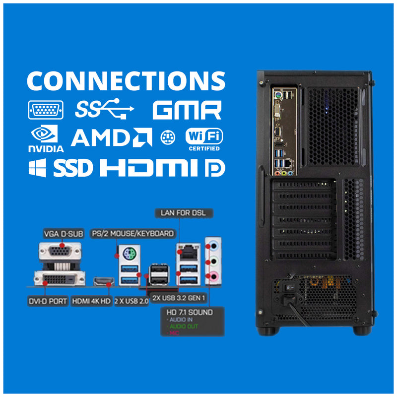 Intel Compleet PC SET | Intel Core i5 | 16 GB RAM | 500 GB SSD | Windows 11 Pro | Inclusief 24" Monitor, Muis & Toetsenbord