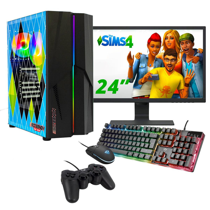 ScreenON - Complete Sims 4 Gaming PC Set - X11749 - V1 ( Game PC X11749 + 24 Inch Monitor + Toetsenbord + Muis + Controller ) - ScreenOn