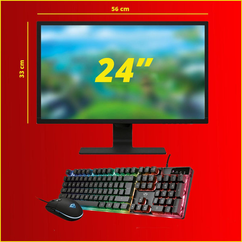 ScreenON - Gaming Set - P3 (GamePC + 24 Inch Monitor + Toetsenbord + Muis) - ScreenOn
