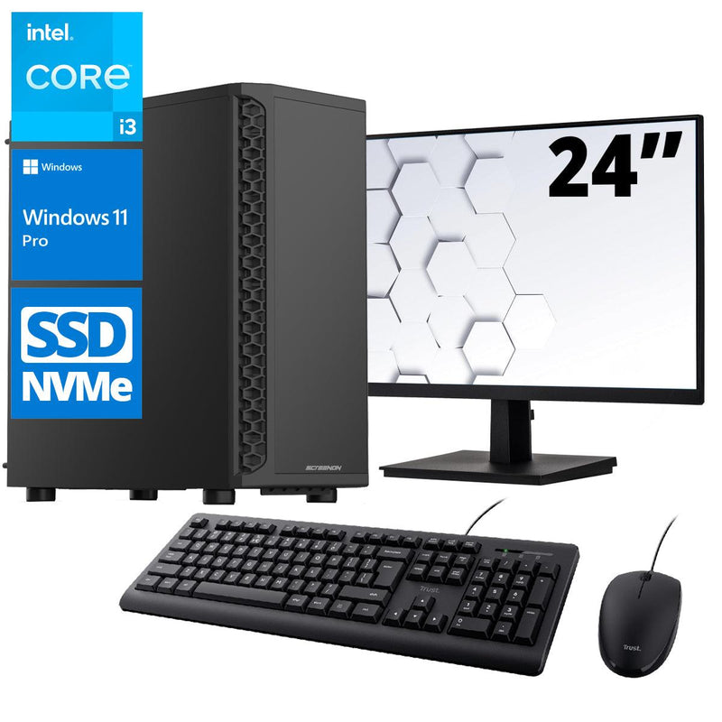 ScreenON - Office Set - Z400125 - V1 - (OfficePC.Z400125 + 24 Inch Monitor + Toetsenbord + Muis) - ScreenOn