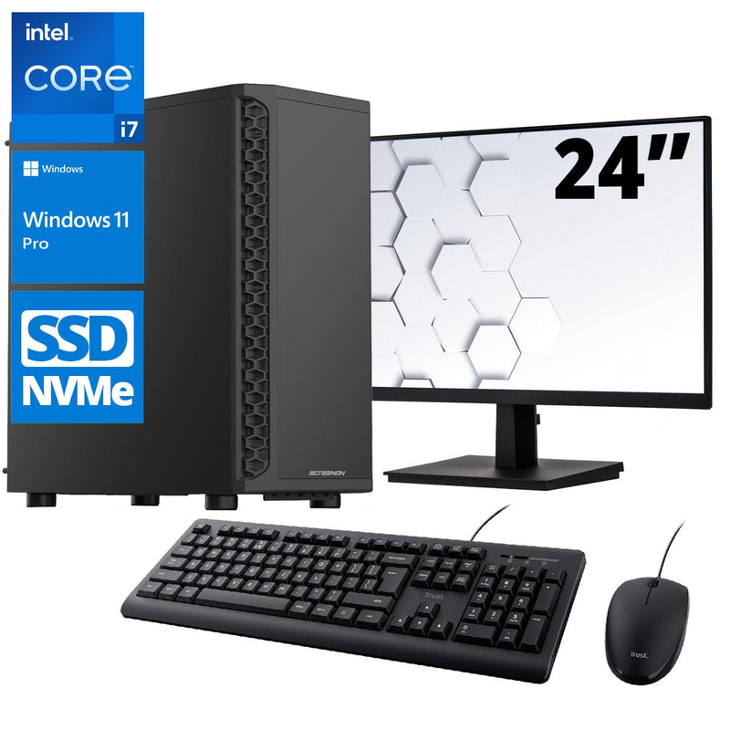 ScreenON - Office Set - Z600125 - V1 - (OfficePC.Z600125 + 24 Inch Monitor + Toetsenbord + Muis) - ScreenOn