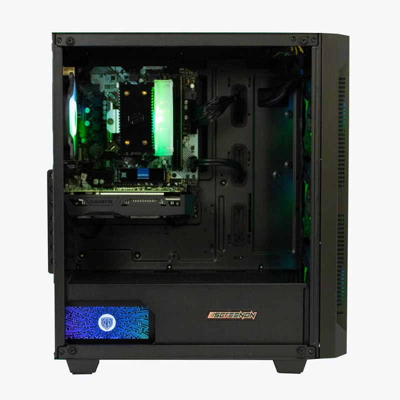 ScreenON - Racing Gaming Set + Porsche Flag - F6315024 - (GamePC.F13050 + 24 Inch Monitor + Toetsenbord + Muis + Controller + Gratis Porsche Flag) - ScreenOn